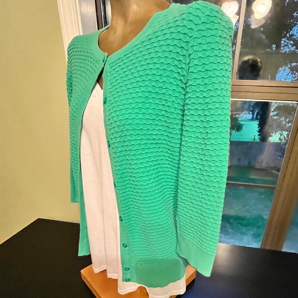 Merona Kelly Green Lightweight Cardigan with 3/4 sleeves, Size M - Picture 3 of 14